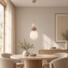 Tk lighting Zen sospensione 1 luce vetro bianco